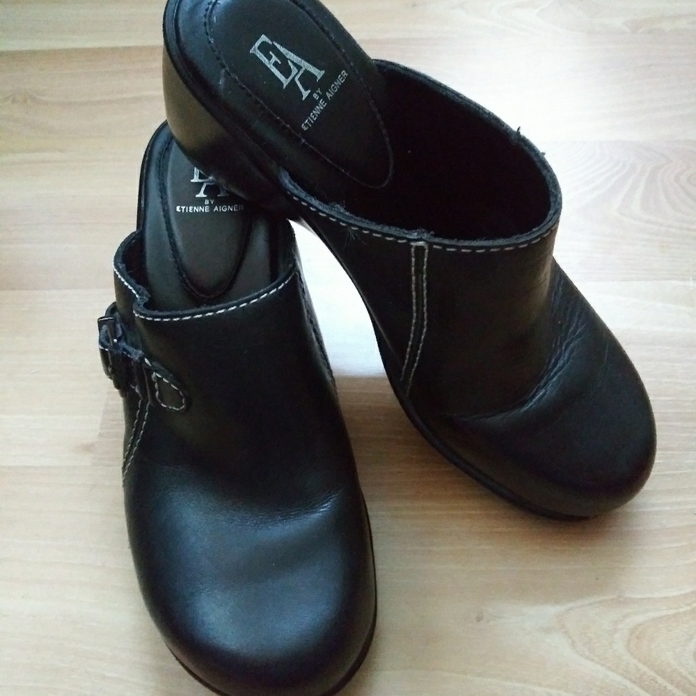 ETIENNE AIGNER LEATHER MULES